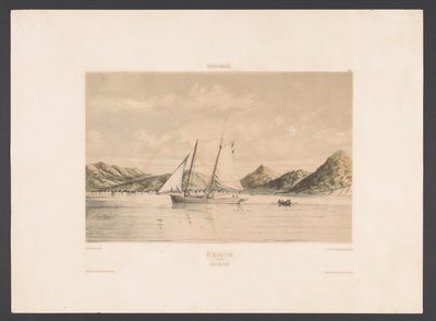 Sankt Martin Sankt Martin. Bugt og by (titel på objekt) Vestindien (serietitel på objekt) Udsigt fra Hollands Vestindien (serietitel) af jonkheer Jacob Eduard van Heemskerck