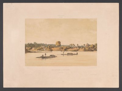 Havnefront og reder i Paramaribo Post Gelderland og jøderne Savannah [flodsiden] (titel på objektet) Vestindien (serietitel på objekt) Udsigt fra Hollands Vestindien (serietitel) af jonkheer Jacob Eduard van Heemskerck
