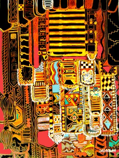 Aboriginal Motif, 2014 (blandede medier) af linda arthurs