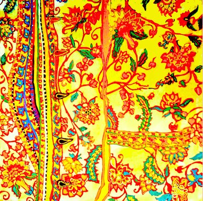 Mandeskjorte med broderi Indien, 2015 (mixed media) af linda arthurs