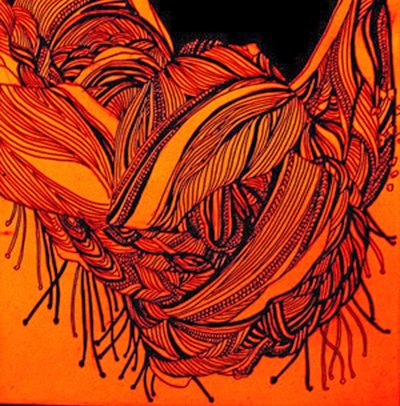 Rust Scarf, 2016 (blandede medier) af linda arthurs