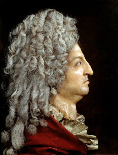 Portræt af kong Ludvig XIV (1638-1715). Voks og tekstil af Antoine Benoist dit du Cercle (1632-1717). Omkring 1705. Søn 0,52x0,42 m Versailles, musee du chateau af or Benoit du Cercle Antoine Benoist