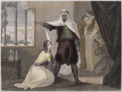 Bortførelsen af ​​den smukke Zhoraydah, illustration fra Histoire des pirates et corsairs de lOcean et de la Mediterranee af P. Christian, 1842-52 af or Ciappori Puche, Claudius Joseph Ciappori