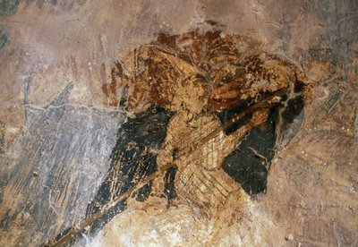 Mand til hest, freskomaleri i Agios Georgios-kirken, Komitades, Kreta, Grækenland (foto) af Unbekannt Unbekannt