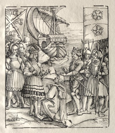 Maximilian slutter fred med Henry VII af possibly by Peter Flötner