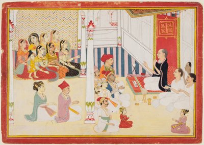 Svetambara Jain lærer giver instruktion af possibly by Sahib Ram