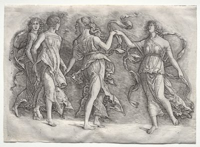 Fire dansende muser af probably by the so called Premier Engraver