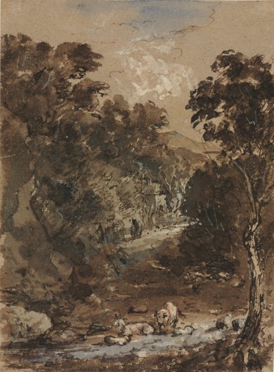 Landskab med husdyr af probably by the so called Premier Engraver
