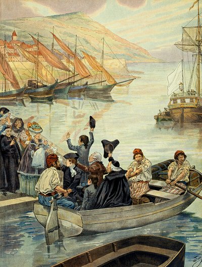 Rejste fra Ajaccio på Korsika den 15. december 1778; Charles Bonaparte (1746-1785) sejlede til Marseille med sine sønner Joseph Bonaparte (1768-1844) og Napoleon I Bonaparte (1769-1821) og sin svoger Joseph Fesch (1763-1839) for at tage til Versailles. Il af pseudonym for Onfray de Breville Jacques Job