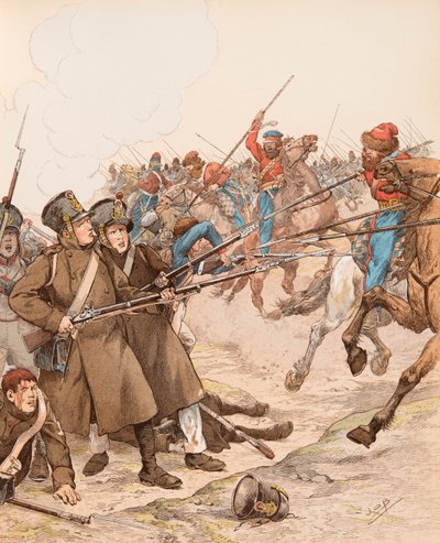 Jacques Marie Gaston Onfroy de Breville dit JOB (1858-1931) - Fransk militær under Napoleon-kampagnerne med tilnavnet Marie Louise i 1815 i kamp mod kosakkerne, privat samling af pseudonym for Onfray de Breville Jacques Job