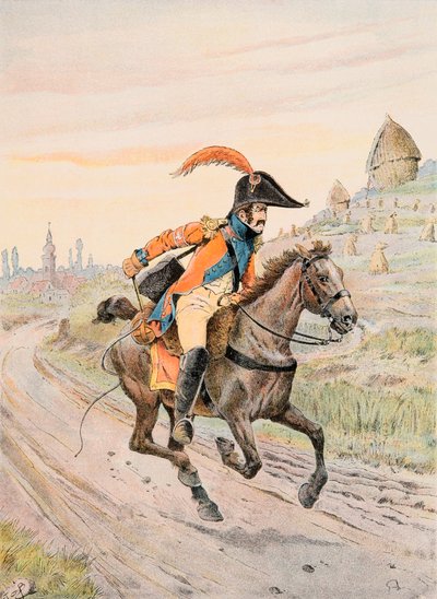 Jacques Marie Gaston Onfroy de Breville dit JOB (1858-1931) - Udklædning af franske tropper til enhver tid: Courier du Prince de Neuchatel under det første imperium, privat samling af pseudonym for Onfray de Breville Jacques Job