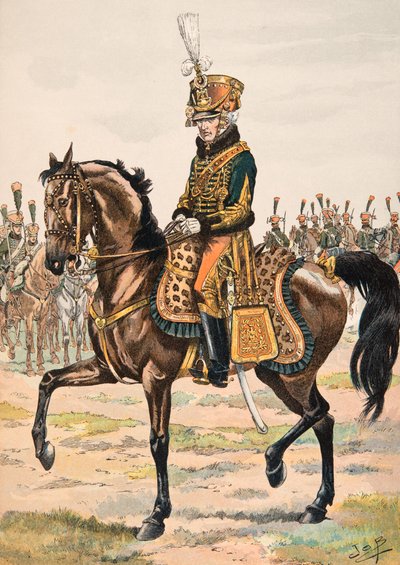 Jacques Marie Gaston Onfroy de Breville dit JOB (1858-1931) - Udrustning af franske tropper til enhver tid: General kommanderende for et af æresvagternes regimenter i 1813, privat samling af pseudonym for Onfray de Breville Jacques Job