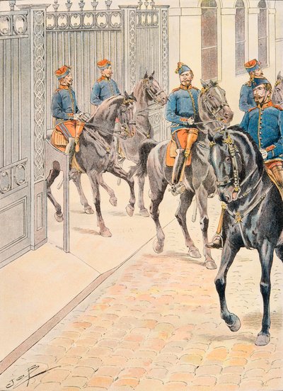 Jacques Marie Gaston Onfroy de Breville dit JOB (1858-1931) - Udklædning af franske tropper til enhver tid: Hundred Gardes (Andet imperium), privat samling af pseudonym for Onfray de Breville Jacques Job
