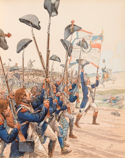 Jacques Marie Gaston Onfroy de Breville dit JOB (1858-1931) - Slaget ved Valmy i 1792 under de franske revolutionskrige, privat samling af pseudonym for Onfray de Breville Jacques Job