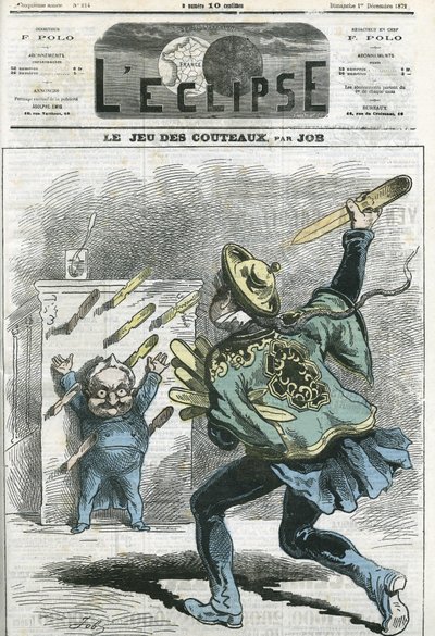 Le jeux des knives, Adolphe Thiers (1797-1877), fransk historiker og statsmand. Cover i "" L