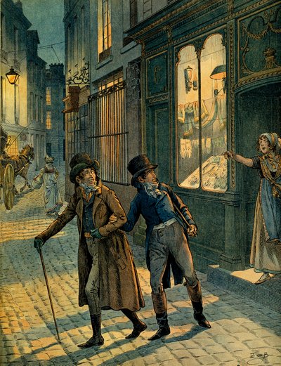 Louis Antoine Fauvelet de Bourrienne (1769-1834) og Napoleon I Bonaparte (1769-1821) i Paris