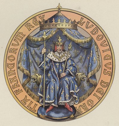 Louis XI, konge af Frankrig (farve litho) af pseudonym for Onfray de Breville Jacques Job