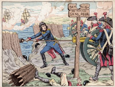 NAPOLEON AT TOULON - (Toulon Siege) 1793 - litografi af Job (Jacques Onfroy de Breville) fra "" Le Grand Napoleon des Petites Enfants""" 1893 af pseudonym for Onfray de Breville Jacques Job