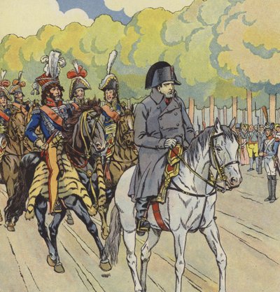 Napoleon I af Frankrig, med tilnavnet "Lille Korporal" (farve litho) af pseudonym for Onfray de Breville Jacques Job