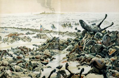 Preussen og Polen-kampagnen (1806-1807): dagen efter Eylaus sejr besøgte Napoleon I Bonaparte (1769-1821) slagmarken og de talrige tab på jorden den 9. februar af pseudonym for Onfray de Breville Jacques Job
