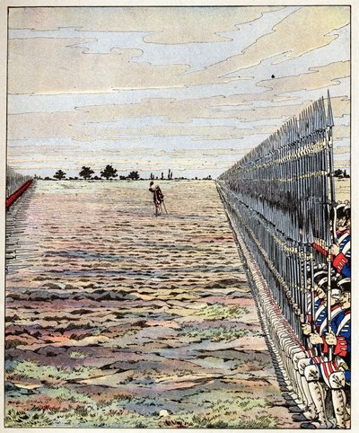 Skyd de første, gentlemen engelske ord af greven af Auteroche udtalt i slaget ved Fontenoy den 11/05/1745 under den østrigske arvefølgekrig (1740-1748). Illustration af Job (Jacques Marie Gaston Onfray og Breville) (Jacques-Marie) (185) af pseudonym for Onfray de Breville Jacques Job