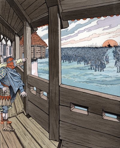 Belejring af Pavia (773-774): Ogger udbrød "Jernmanden! Her er Karl den Store" af pseudonym for Onfray de Breville Jacques Job
