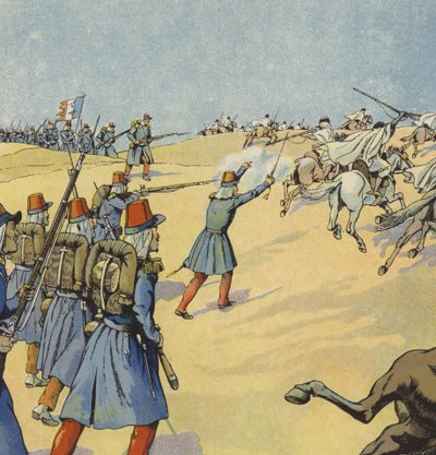 Den franske erobring af Algeriet (farve litho) af pseudonym for Onfray de Breville Jacques Job