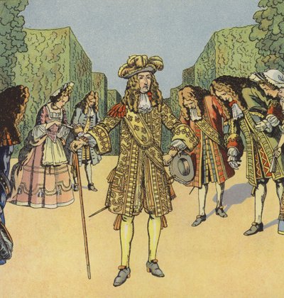Solkongen, Ludvig XIV af Frankrig (farve litho) af pseudonym for Onfray de Breville Jacques Job