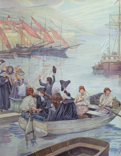Den unge Napoleon forlader Korsika for at studere på kontinentet af pseudonym for Onfray de Breville Jacques Job