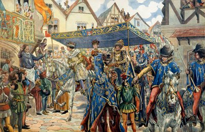 Triumferende indtog af Ludvig XI af Frankrig, kendt som den forsigtige (1423-1483) i Paris den 30. august af pseudonym for Onfray de Breville Jacques Job