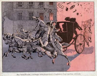 The attack on Saint Nicaisedani Street af pseudonym for Onfray de Breville Job