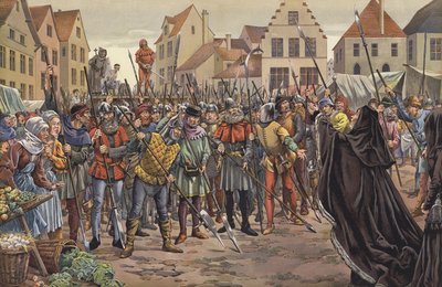 Mary, hertuginde af Bourgogne, bønfaldt indbyggerne i Gent om livet for to af hendes fars rådsmedlemmer, som havde været i korrespondance med kong Ludvig XI af Frankrig af pseudonym for Onfray de Breville Job
