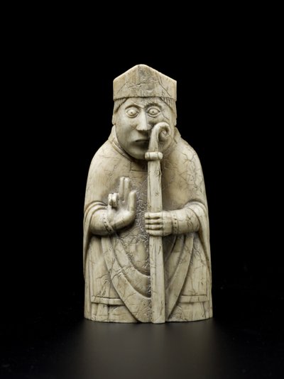 Lewis Chesspiece - Bishop (hvalros elfenben) af school Scandinavian