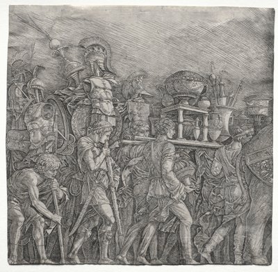 Cæsars triumfer: Korseletbærerne af school of Andrea Mantegna