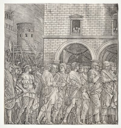 Cæsars triumfer: Senatorerne af school of Andrea Mantegna