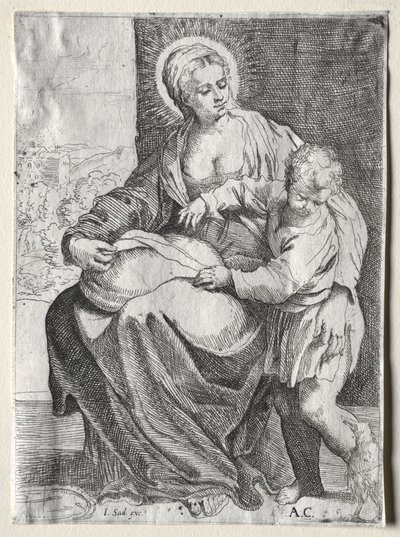 Madonna med den hvide ravn af school of Annibale Carracci