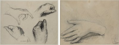 Studie af hænder (recto); Studie af en kvindes hånd (verso) af studio of A. W. A. Plâté Studio (Ceylonese)