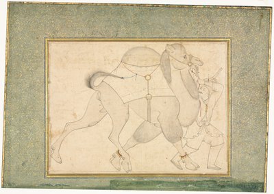 Kamel og Brudgom; Enkeltsideillustration af style of Shaykh Muhammad