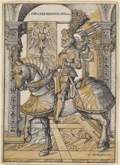 Rytterportræt af kejser Maximilian I af the Elder Hans Burgkmair