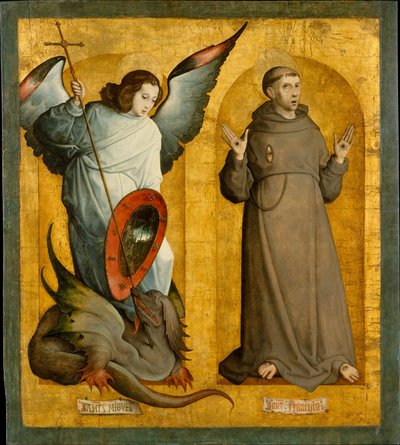 De hellige Michael og Frans, ca. 1505-9. af the Elder Juan de Flandes