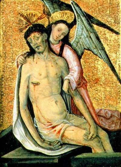 Den døde Kristus støttet af en engel af the Elder Rodrigo de Osona