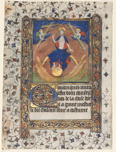 Blad fra en timebog: Kristus i dommen af workshop of Boucicaut Master