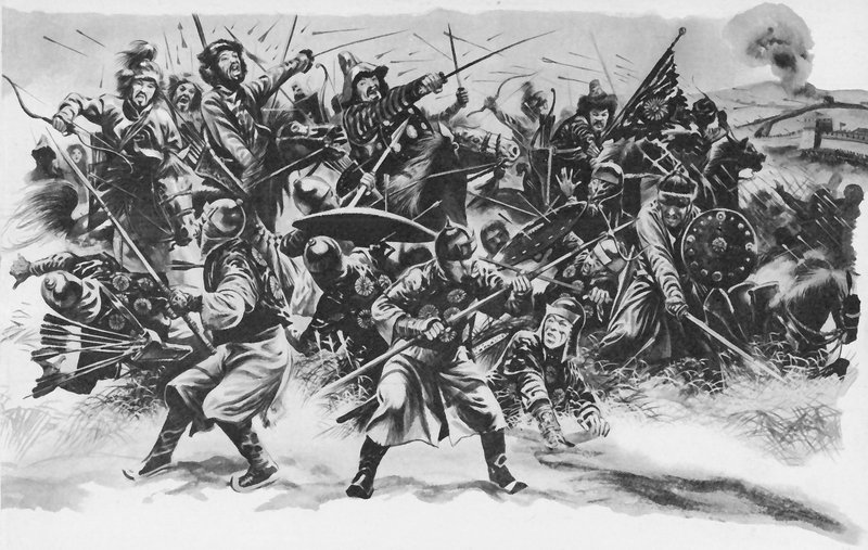 Djengis Khan bryder igennem den kinesiske mur af English School