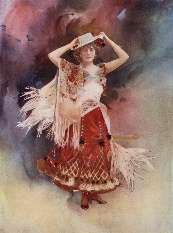 Miss Evie Greene i Kitty Grey (farvefoto) af English Photographer