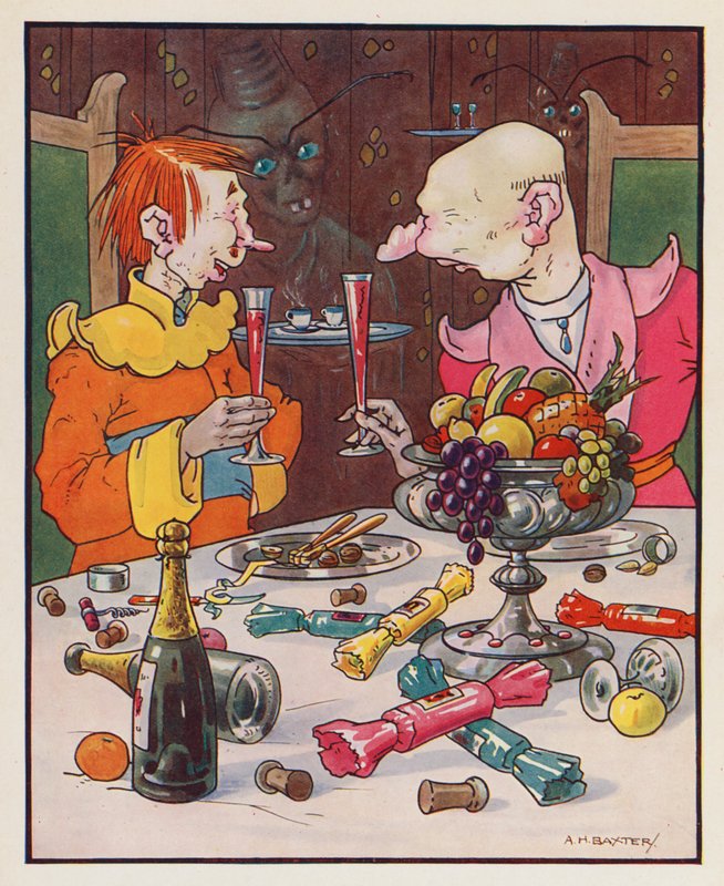 Illustration til Gullivers rejser af Jonathan Swift (farvelitografi) af (after) American School