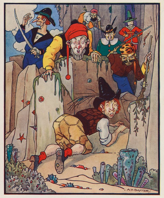 Illustration til Gullivers rejser af Jonathan Swift (farvelitografi) af (after) American School