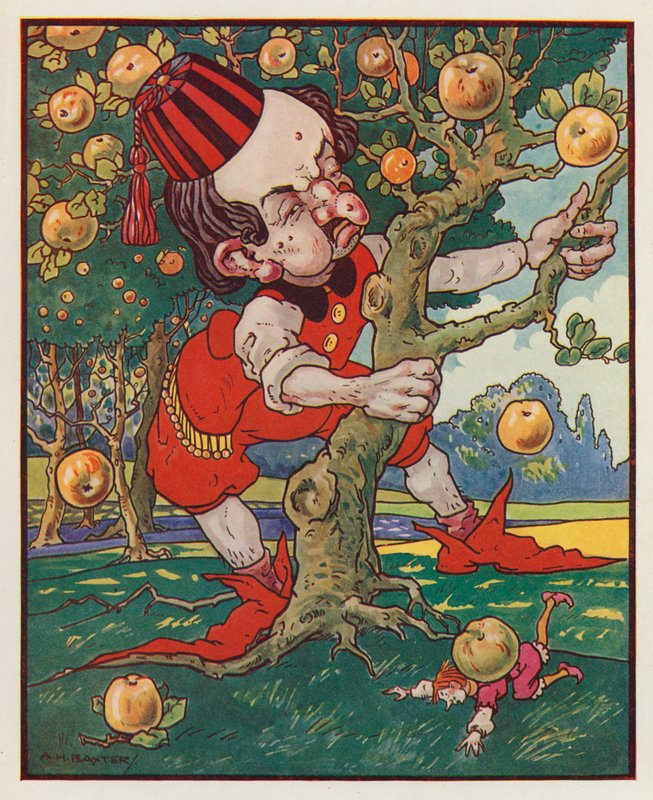 Illustration til Gullivers rejser af Jonathan Swift (farvelitografi) af (after) American School