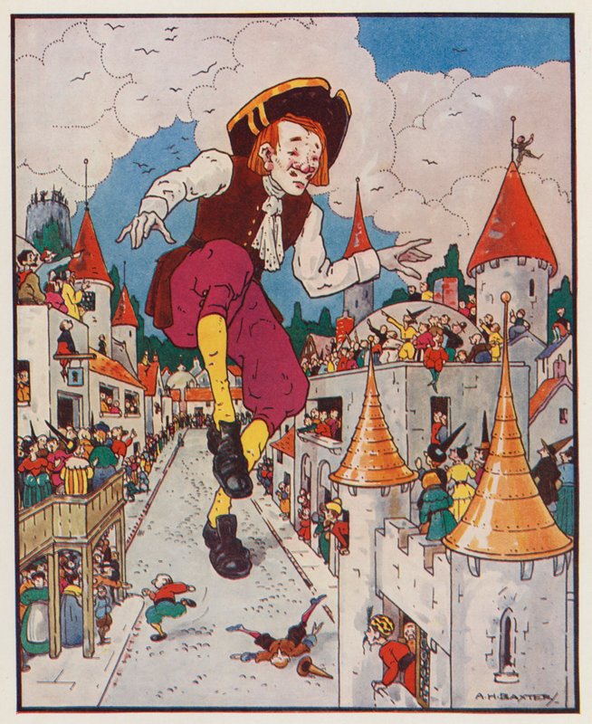 Illustration til Gullivers rejser af Jonathan Swift (farvelitografi) af (after) American School