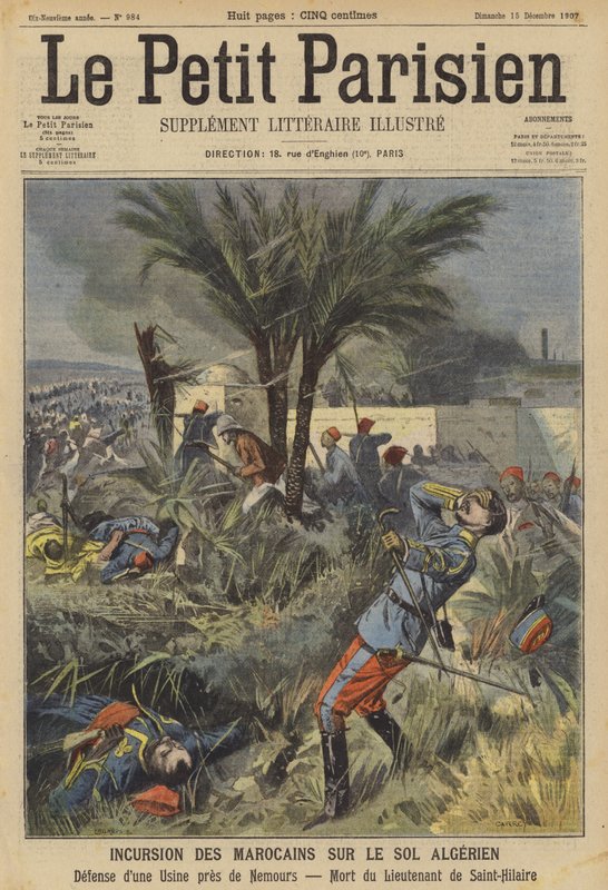 Marokkanernes indtog i Algeriet (farve litho) af (after) Carrey