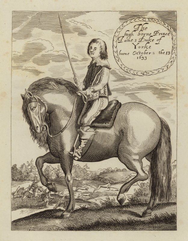 James II og VII, konge af England, Skotland og Irland, da hertugen af York (radering) af (after) English School